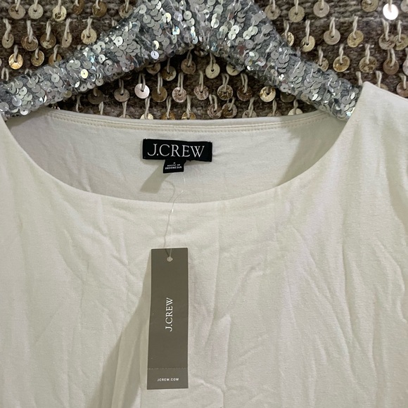🤍 NWT J Crew high scoop neck long sleeve tee sz S - Picture 2 of 5